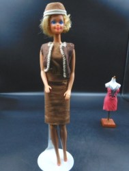 937 BARBIE SORORITY MEETING 62 63 COCOA BROWN SHEATH DRESS, HAT, MULES OR REPRO COCOA MULES  OR VEST CHOICE